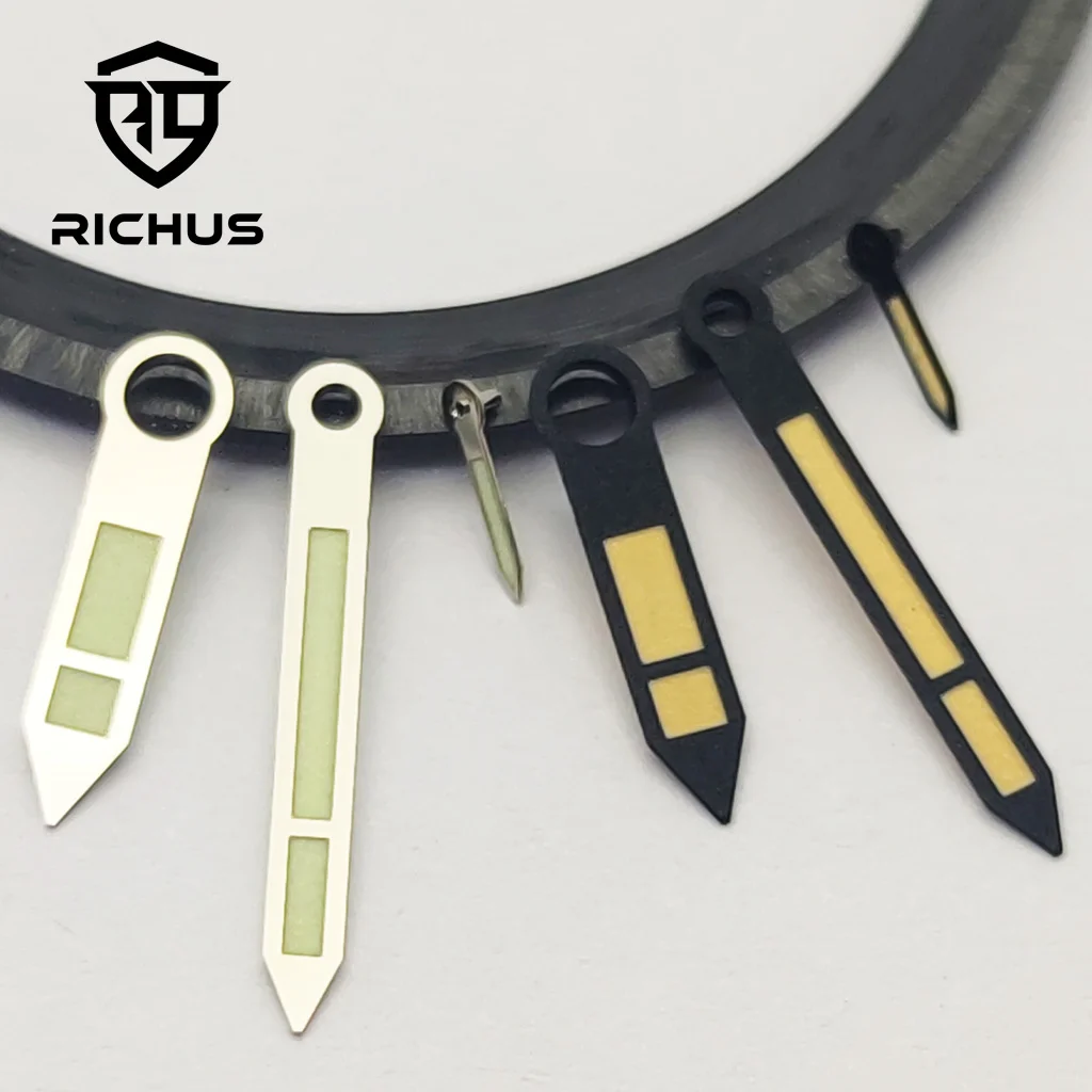 

Часы RICHUS ETA6497 6498, серебристые, черные, стрелки, зеленые, светящиеся, подходят ETA6497 6498 ST3600 3620, аксессуары для часов с механизмом