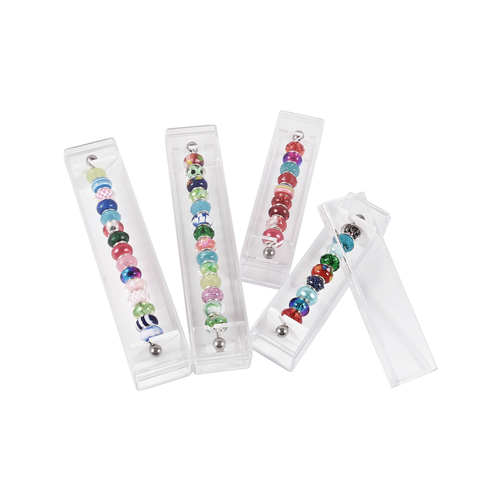 Transparent Trollbeads Collection Box Acrylic Bead Display Holder Box for Bracelet Charms Storage Organizer Travel Carrying Case