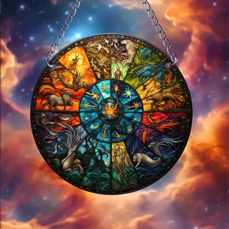 1pc sun and moon animal pattern suncatcher wall