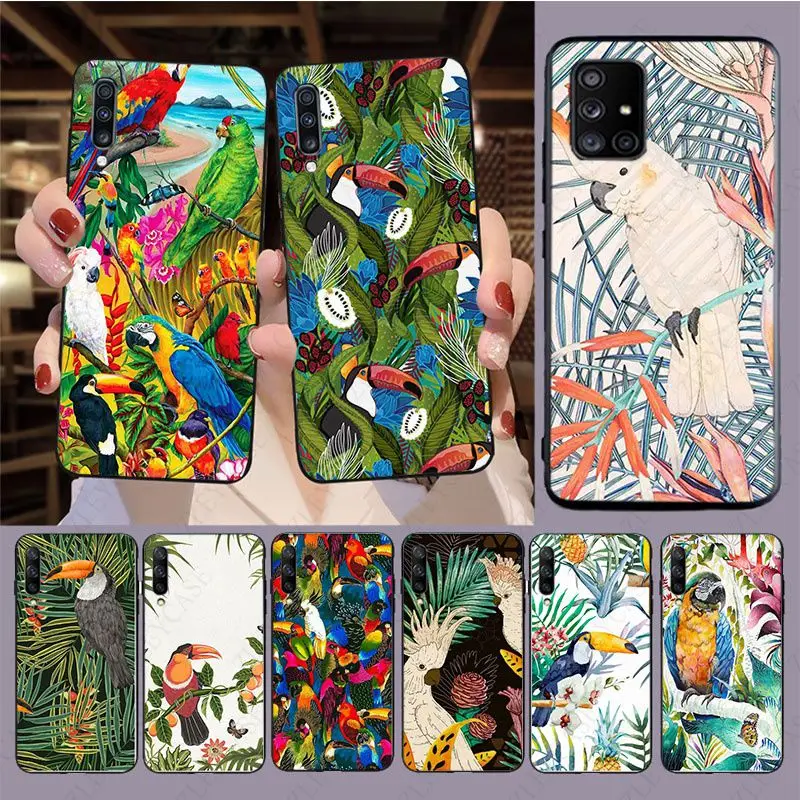 Tropical plants Toucan Parrot Phone Cover For samsung Galaxy A14 A53 A13 A12 A22 A23 A32 A34 A50 A51 A52S A54 A70 A71 A73 cases