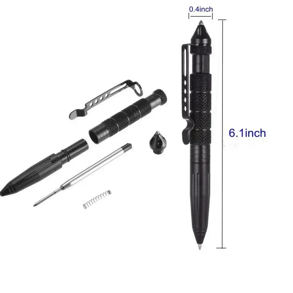 Multifunctional Metal Tactical Pen Anti skid Emergency Glass Breaker Self Defense Supplies