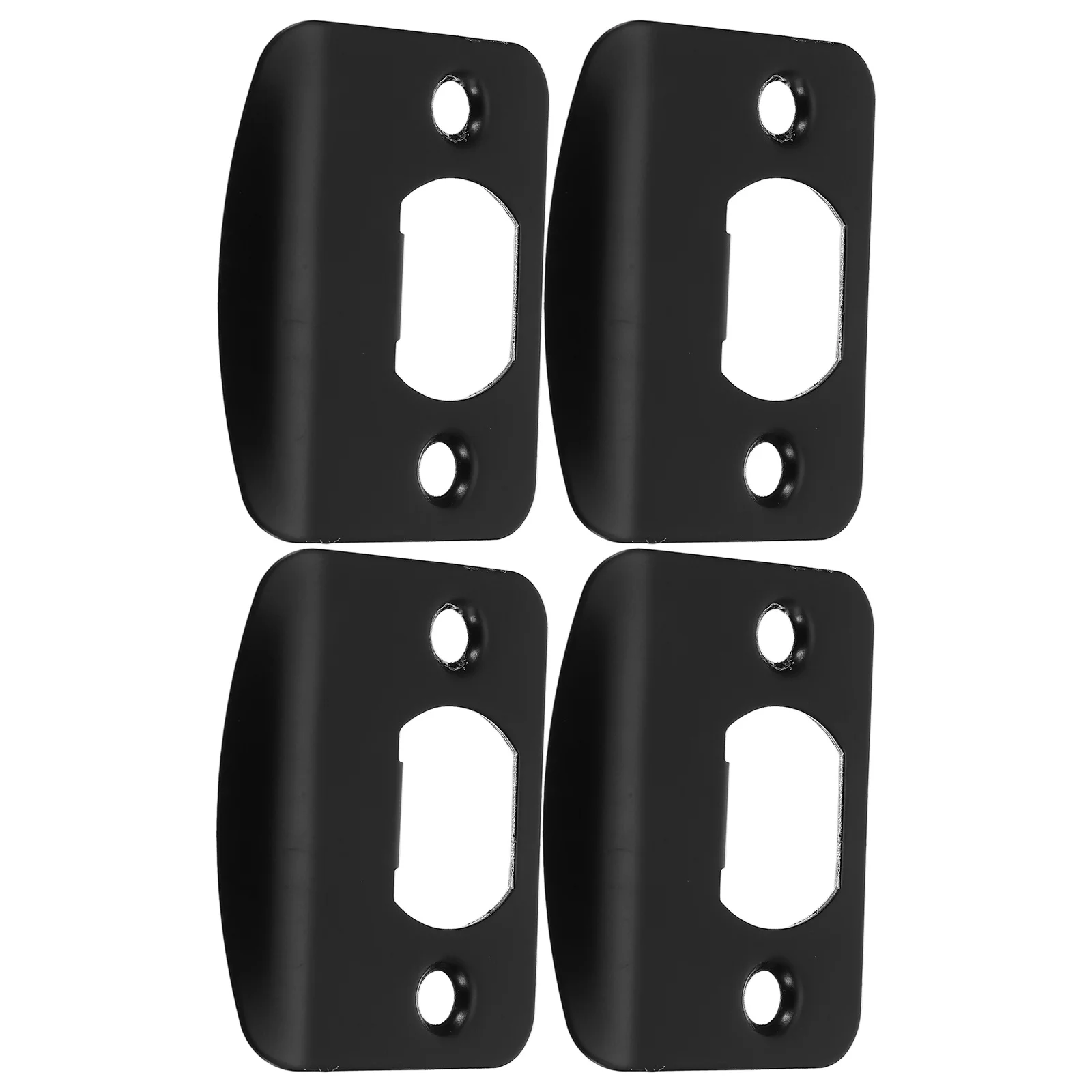 

4Pcs Door Deadbolt Strike Plates Black Stainless Steel Heavy Duty Door Frame Hardware Latch Replacement Reinforcement for Home