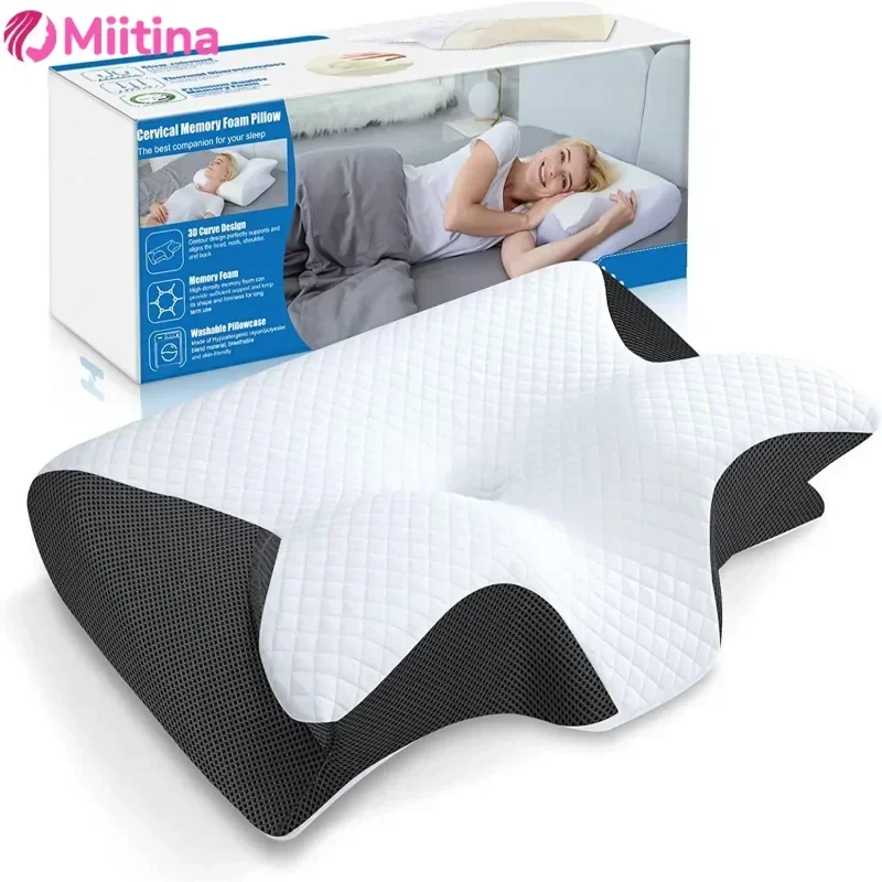 

Sleep Memory Neck Pillow Butterfly Slow Rebound Comfortable Memory Foam Sleep Pillow Cervical Orthopedic Neck Bed Massage Pillow
