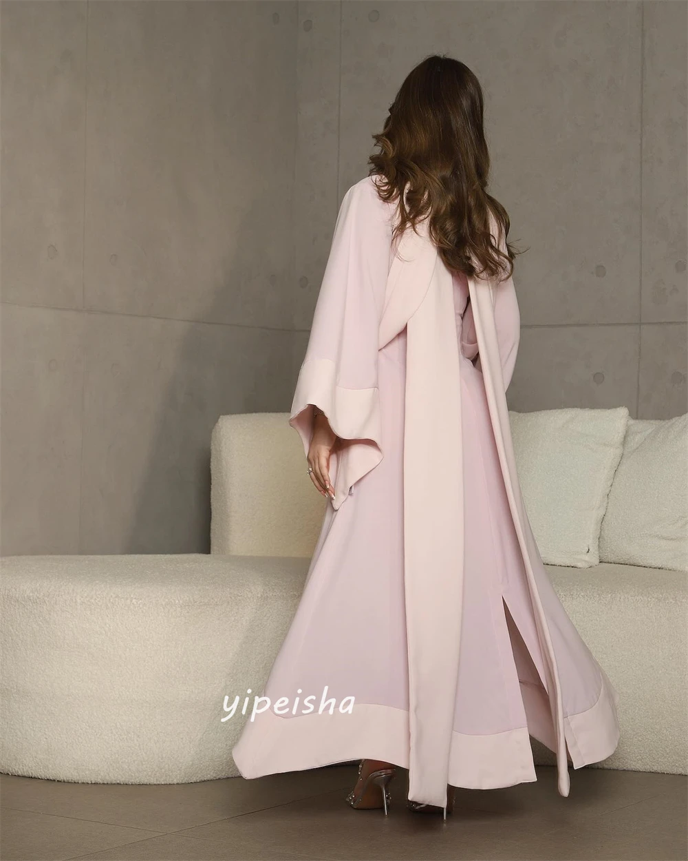 Jiayigong-Robe de Soirée Personnalisée en Mousseline de Soie, Tenue Classique, Style Moderne, Col Haut, Ligne A, Plissée, sur Mesure, pour Occasions Formelles