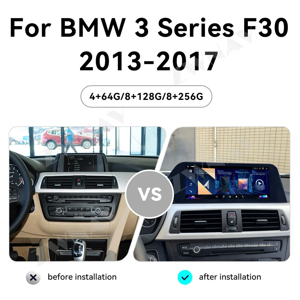 Android 15 Carplay Android Screen Multimedia Radio Receiver For BMW 3 Series F30 2013-2017 Audio Stereo GPS Video Player Carplay