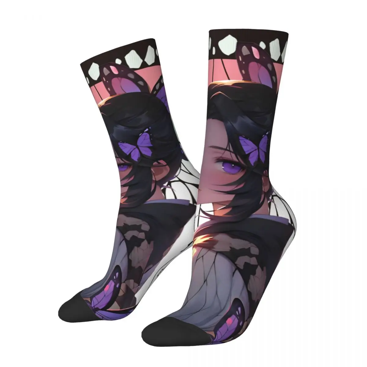 

Winter Warm Colorful Unisex Kocho Shinobu Demon Slayers Socks Anime Non-slip Basketball Socks
