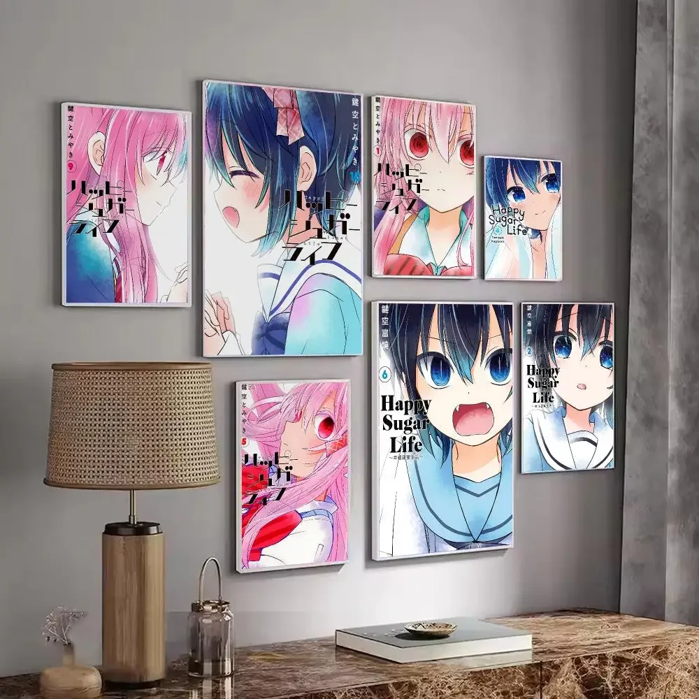 Anime H-Happy S-Sugar Life Poster Wall Art Print Sticker for Bedroom Living Room Dorm Office Modern Home Decor
