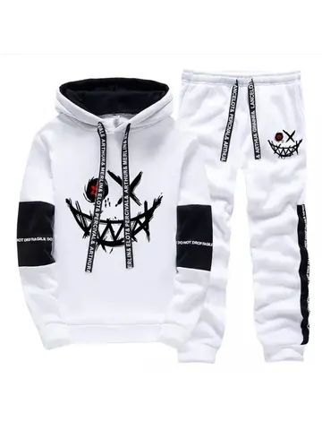 Hot Sales Mens Tracksuit Printed Single Piece Sweatshirts Sweatpants Casual Hoodie Pants Outdoors Mens Clothing Funny Streetwear