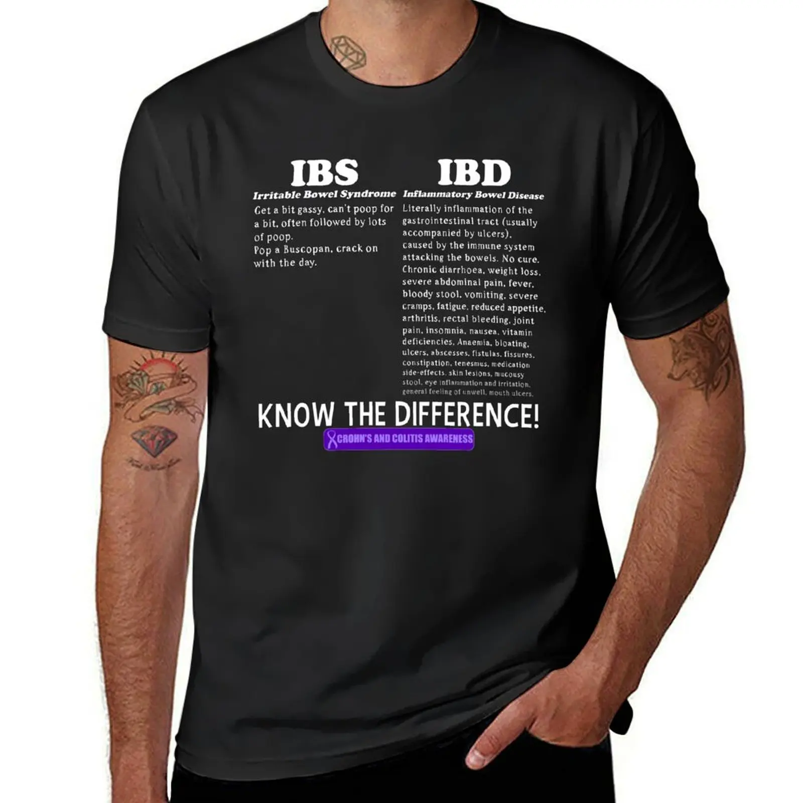 Know the Difference - Crohn's and Colitis Awareness T-Shirt plus size tops customs fitted t shirts for men