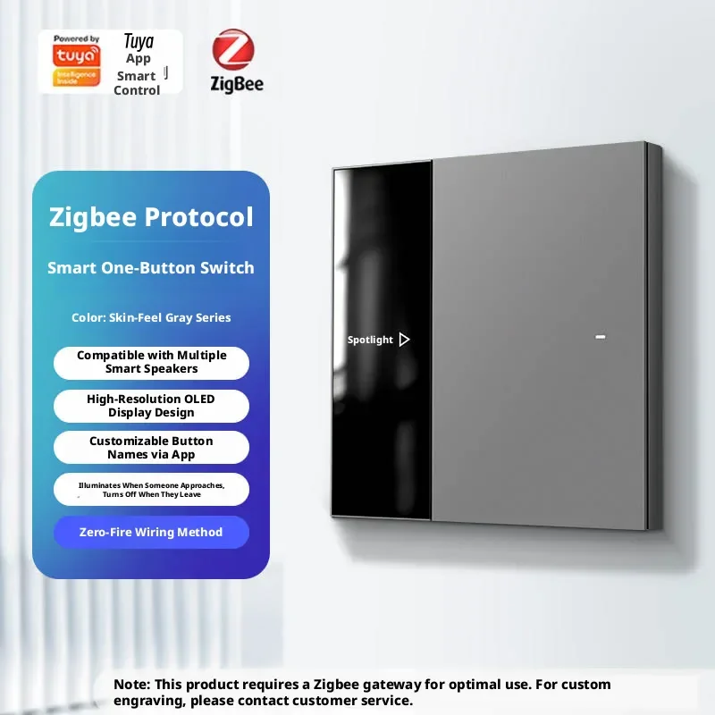 

Smart Zigbee Touch Switch With Lcd Oled Display Tuya App Control Human Body Induction Multiple Smart Speaker Compatibility