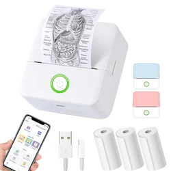 Mini Printer, Inkless Sticker Maker, Free Cut Small Pocket Printer, Portable Thermal Printer for Photo Journal Notes Memo