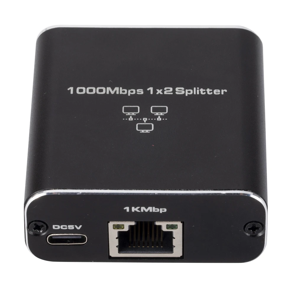 Интернет-сплиттер 1000 Мбит/с 1 в 2 выхода с USB-кабелем питания RJ45 Ethernet-разветвитель Высокоскоростной для ПК, ноутбука, ТВ-приставки, маршрутизатора