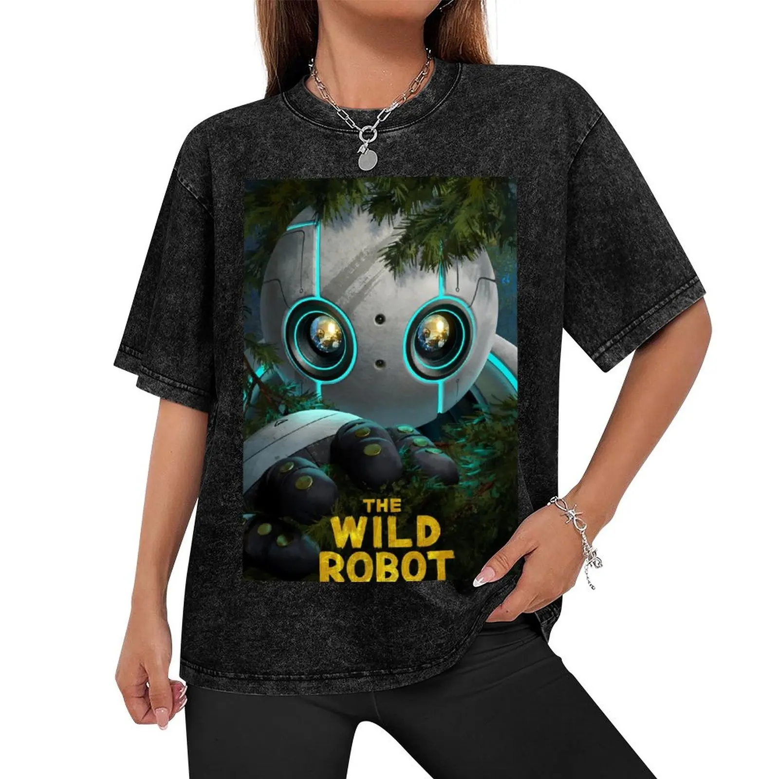 The Wild Robot T-Shirt T-shirts man vintage anime shirt Aesthetic clothing tees mens designer t shirt