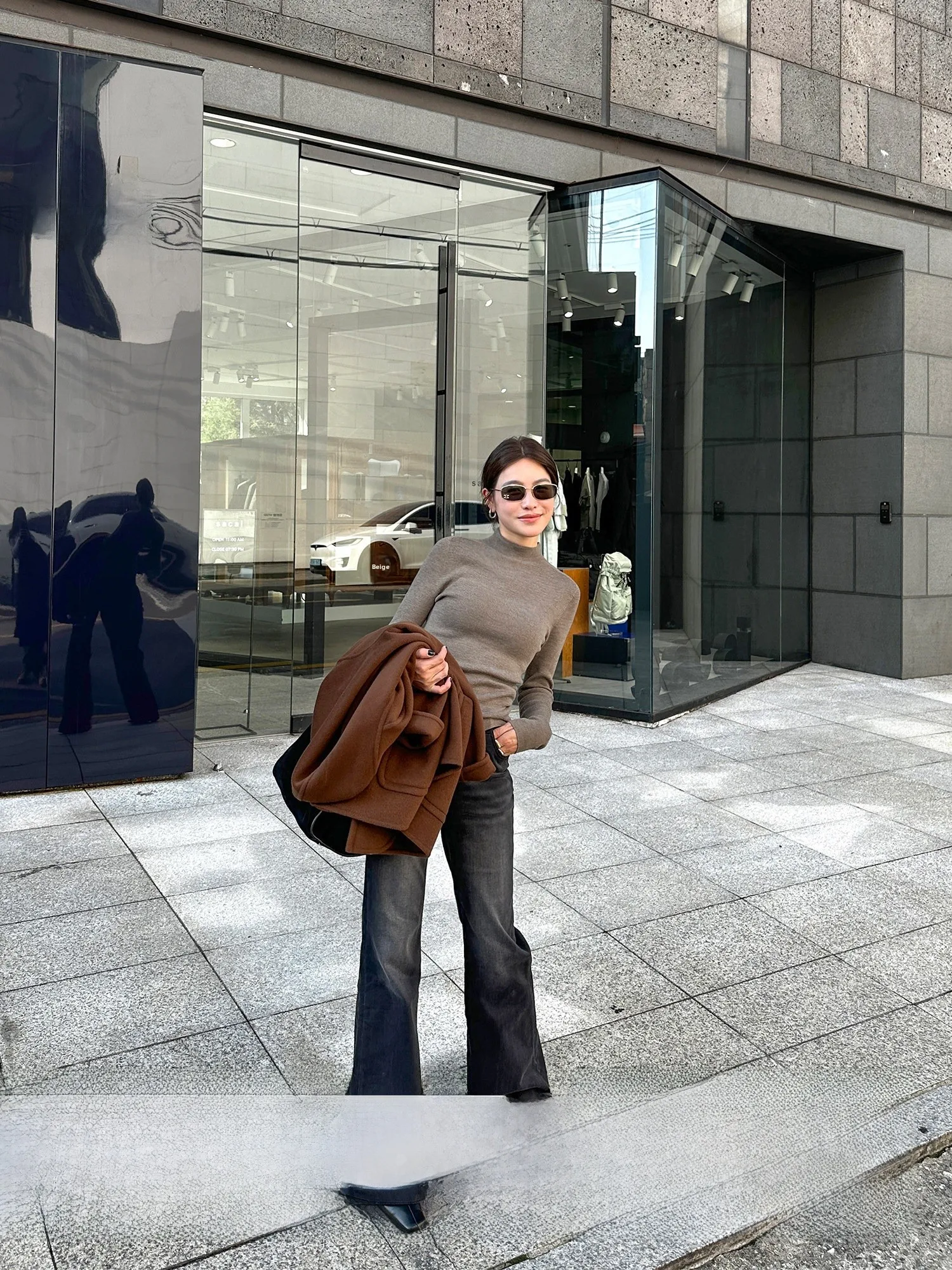 

Джинсы женские с высокой талией, расклешенные, свободного кроя, стройнящие, длинные брюки, повседневные, из хлопкового стрейч-денима, весенние новинки