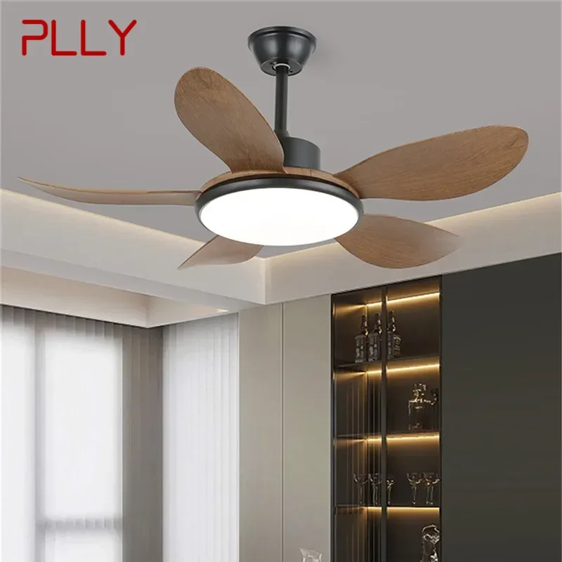 PLLY Modern Fan Light Luxury Living Room Restaurant Bedroom Study LED Ceiling Fan Light Remote Electric Fan Light