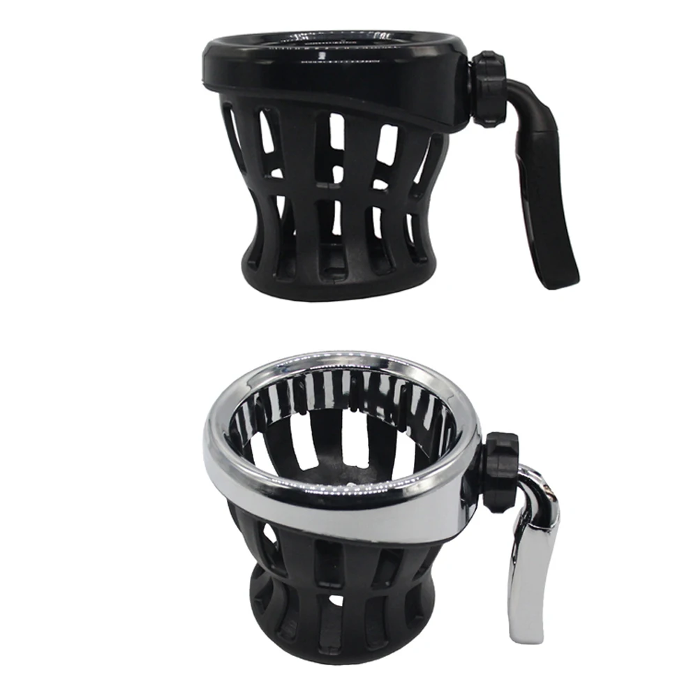 

Motorcycle Handlebar Cup Holder Drink Mounted Beverage Bottle Stand Bottle Cage Aluminum Black/Silver For Honda/Harley-Davidson