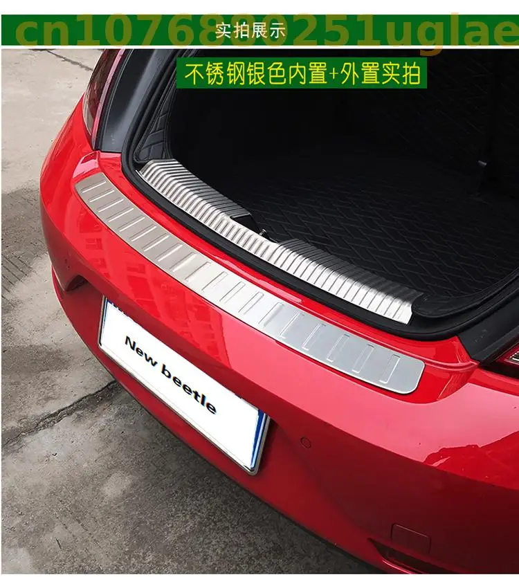 FOR Volkswagen Beetle 2012-2013 2014 2015 2016-2017-2019 Rear Trunk Bumper Protector Scuff Plate Rear Door Sill Car Accessories