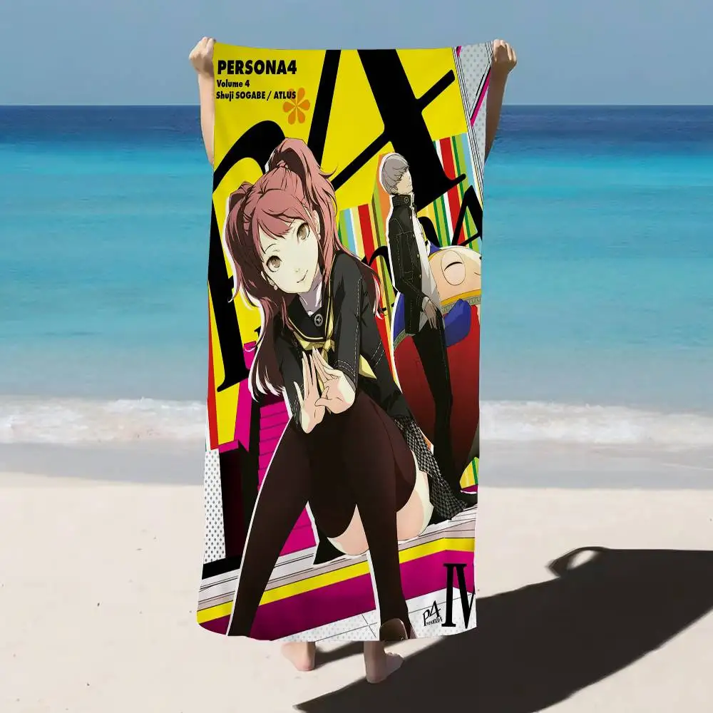 P-Persona 3 4 5 Royal Anima Game Beach Towel Bath Towels for Girl Microfiber Quick Dry Custom Sand Free Beach Yoga Spa Gym Pool