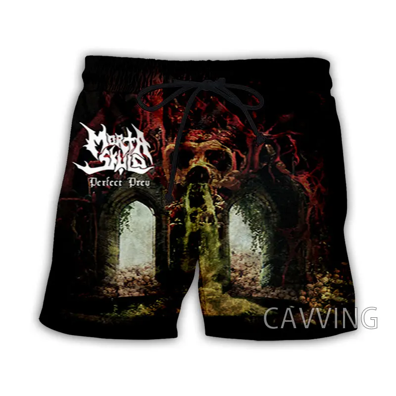 CAVVING-Shorts de praia casuais para homens e mulheres, 3D Print, Morta Skuld Band, Streetwear, Quick Dry, Shorts de suor, verão