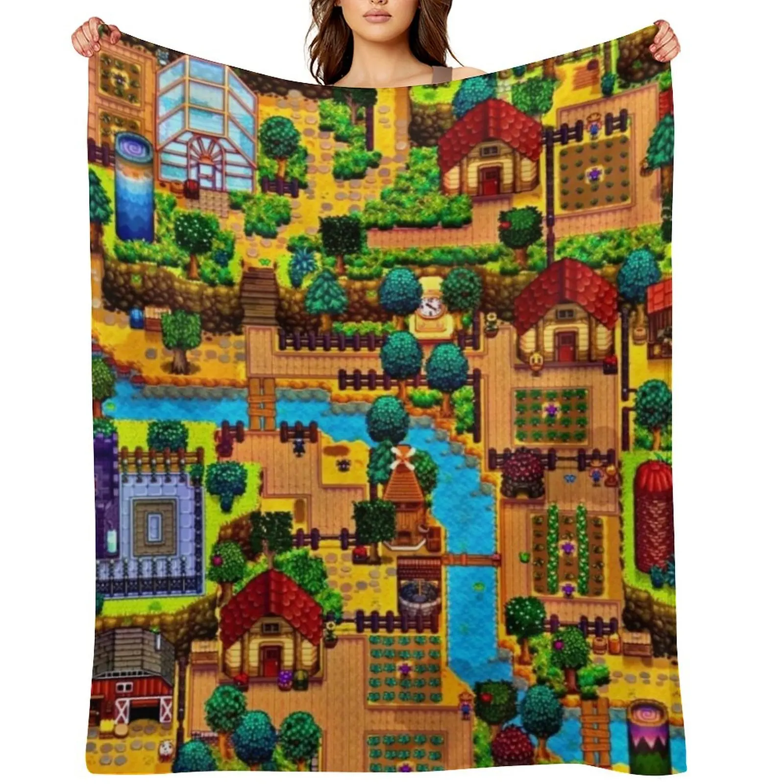 

Stardew valley map Throw Blanket Designers Hair For Decorative Sofa Quilt Blankets