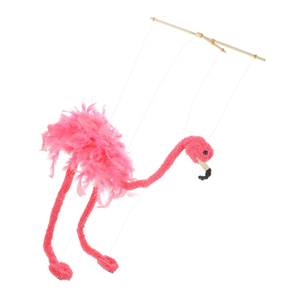 Pretend Play Puppetry Flamingo Marionette Puppets Clown Show Toy Child Vintage for Family