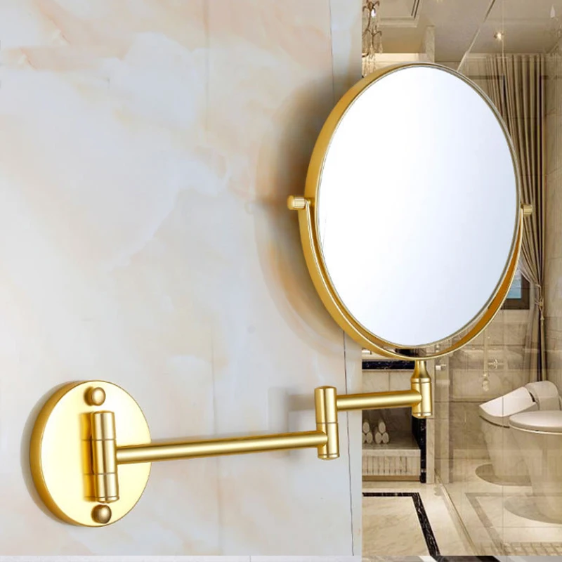 

Wall-mounted Bathroom Double-sided Mirror Foldable Bathroom Makeup Mirror Wall Mounted 8 Inch Magnifying Mirror