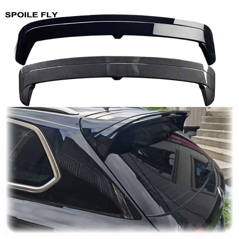 2019 To 2026 For Volkswagen VW Touareg MK3 CS Style Rear Roof Spoiler High Quality ABS By Carbon Fiber Look Glossy Black