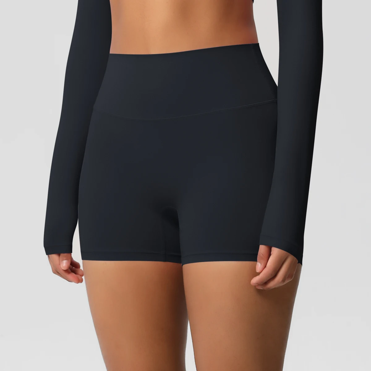 Damen-Sportshorts, Yoga-Shorts, nacktes Gefühl, hohe Taille, Yoga-Shorts, Push-Up, Fitness-Leggings, Bauchkontrolle, Yoga, schmale Shorts – Detail 9