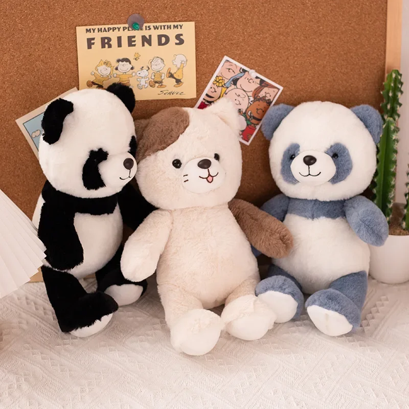 Plush Toys with Multiple Animal Shapes, Black and White Pandas/monkeys/elephants/cats