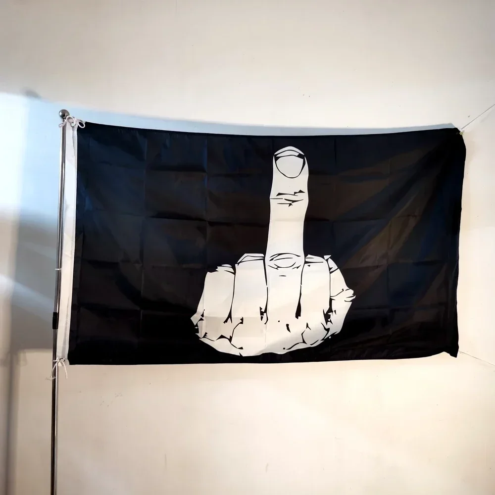 Middle Finger Flag Funny Banner 2x3ft/3x5ft Polyester for Outdoor Indoor Wall Decor, Novelty Gift