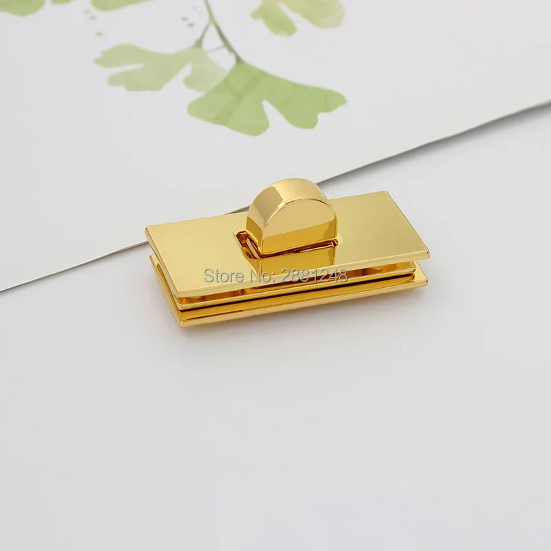 1-5-20sets 43x19mm deep gold rectangle metal clasp metal clasp turn lock for bag flip lock Leather Accessories handmade handmade