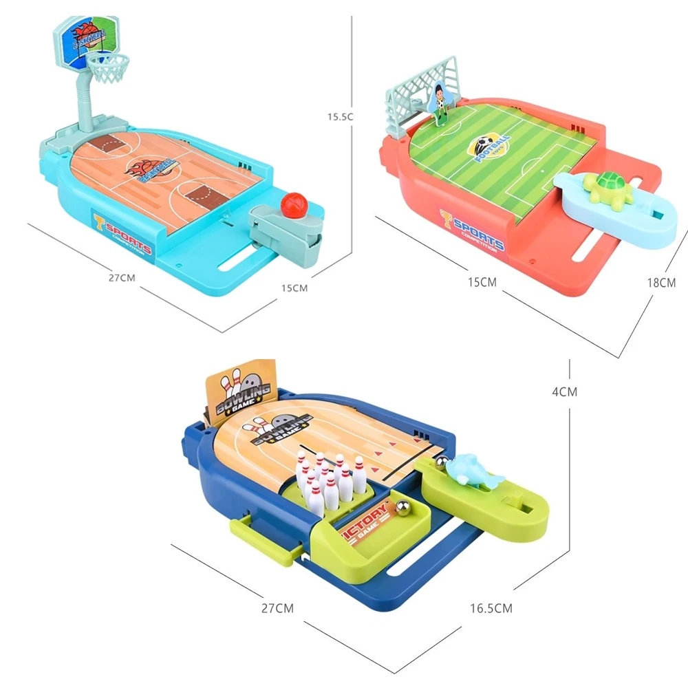 Mini jeu de table de basket-ball de bowling, jouets de football, kit de jeu de doigt, activités d'intérieur, jouets de bureau pour enfants, fête amusante pour enfant