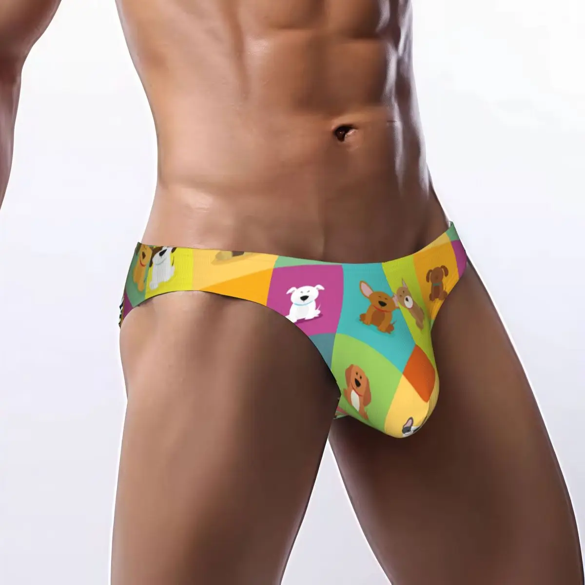 

Мужское нижнее белье, трусы с абстрактным рисунком милых собак, сексуальные трусы, мужские трусики, нижнее белье-бикини, брюки Ropa