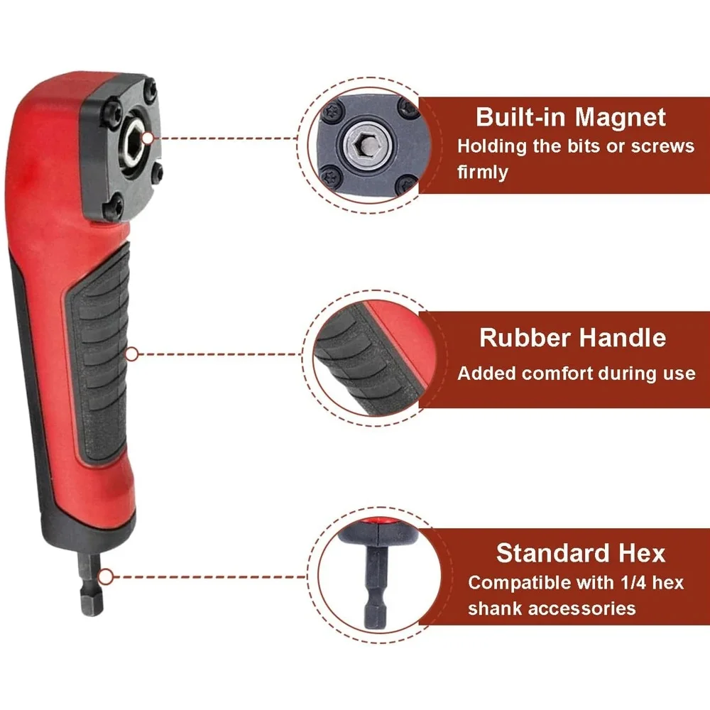 Torque alto 90 da chave de fenda elétrica multifuncional da esquina °   Chave de fenda de ângulo reto ferramenta manual broca adaptador de canto