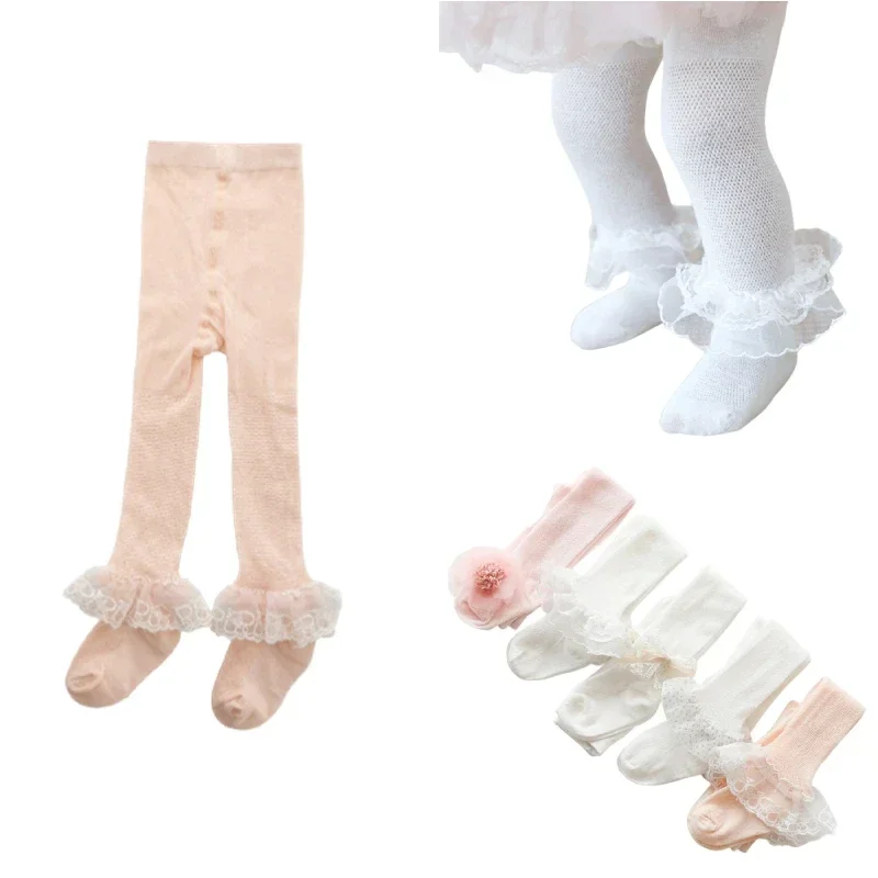 Lace Mesh Pantyhose Cute Girls Baby Tights Bow Flower Stockings for Infant Newborn Little Girl Socks Baby Girl Legging Tights