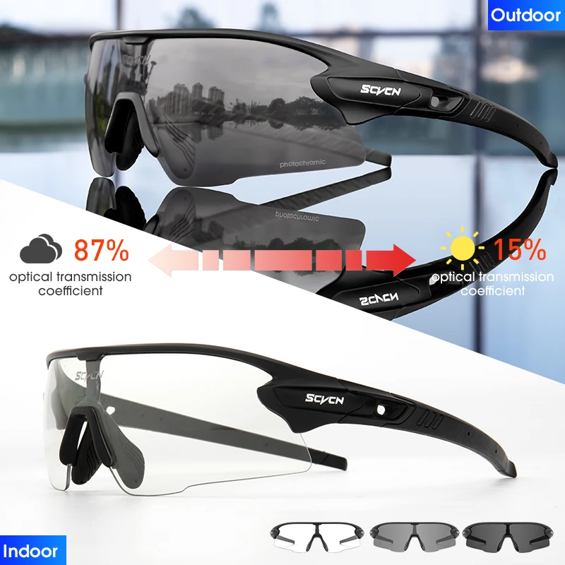 SCVCN Men Outdoor Mountain Bicycle Cycling Glasses Women Sports Sunglasses MTB Road Bike Cycling Eyewear UV400 Hiking Goggles