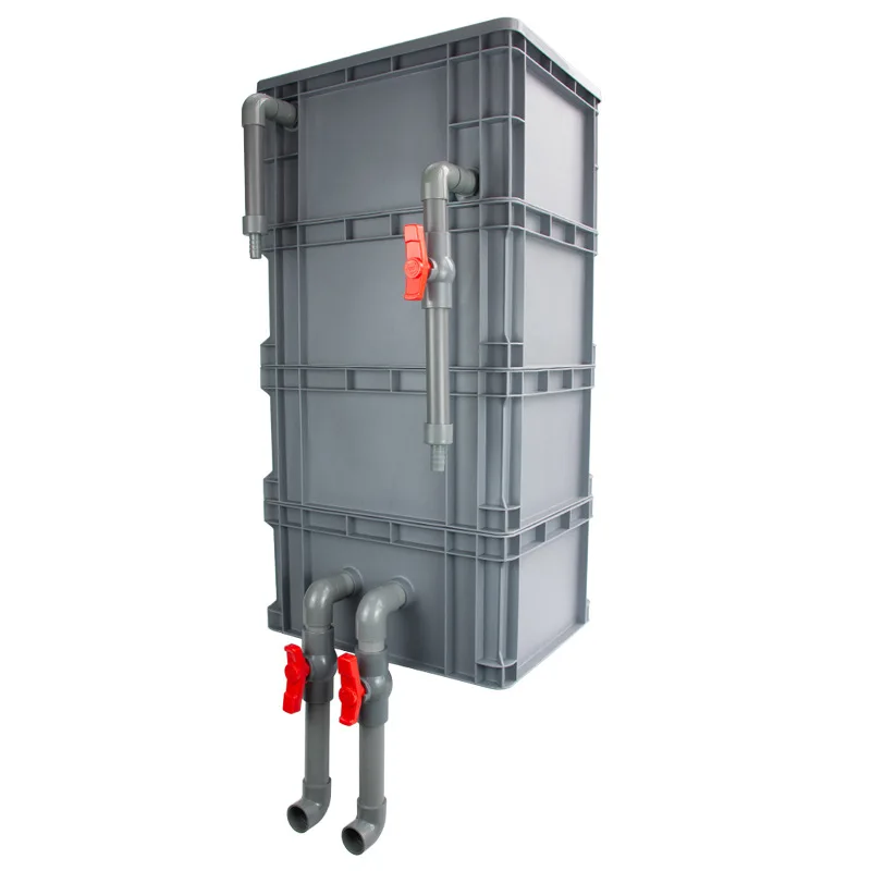 

Fish tank turnover box external fish tank feces fish toilet with sedimentation compartment upper filtration filtration system