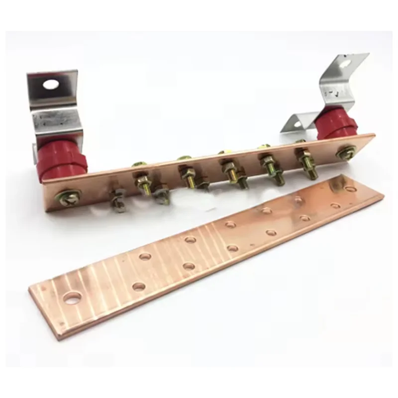 AB47-5X50x300mm Tinned Copper Grounding Busbar Equipotential Battery Link Bar Ground Bus