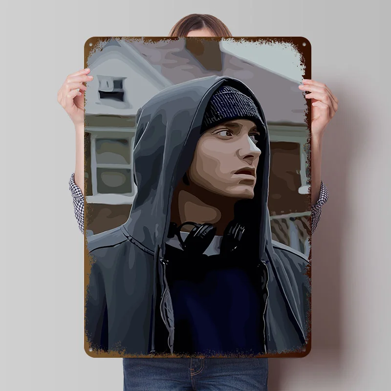 Eminem Rapper Musik Metallposter Individualisierte Wandkunst Retro Vintage Blechschilder zur Raumdekoration Gemütliche Maßanfertigung