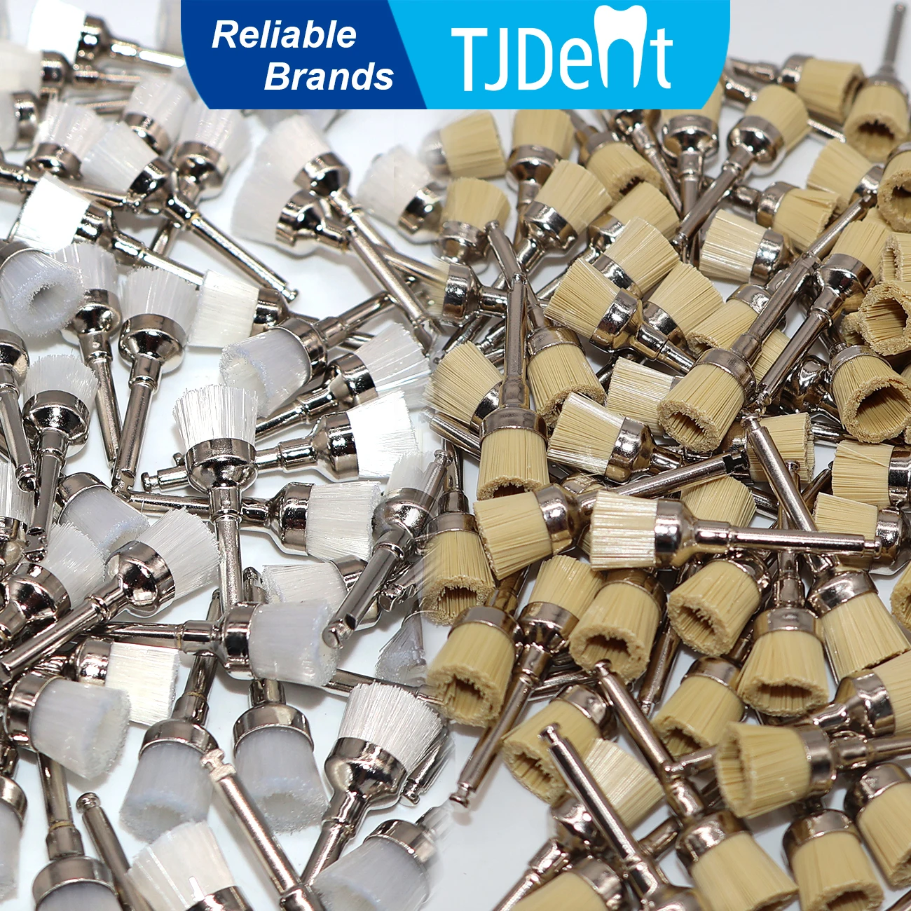 TJDent 100pcs/bag Dental Nylon Polishing Brushes Bowl Shape Dentistry Disposable Prophy Brush Prophylaxis Brush Dentist Material