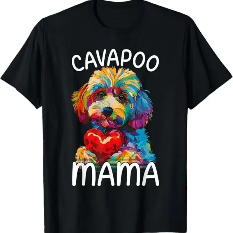 Cavapoo Mom Mama Heart Pop Art Dog Lover T Shirt