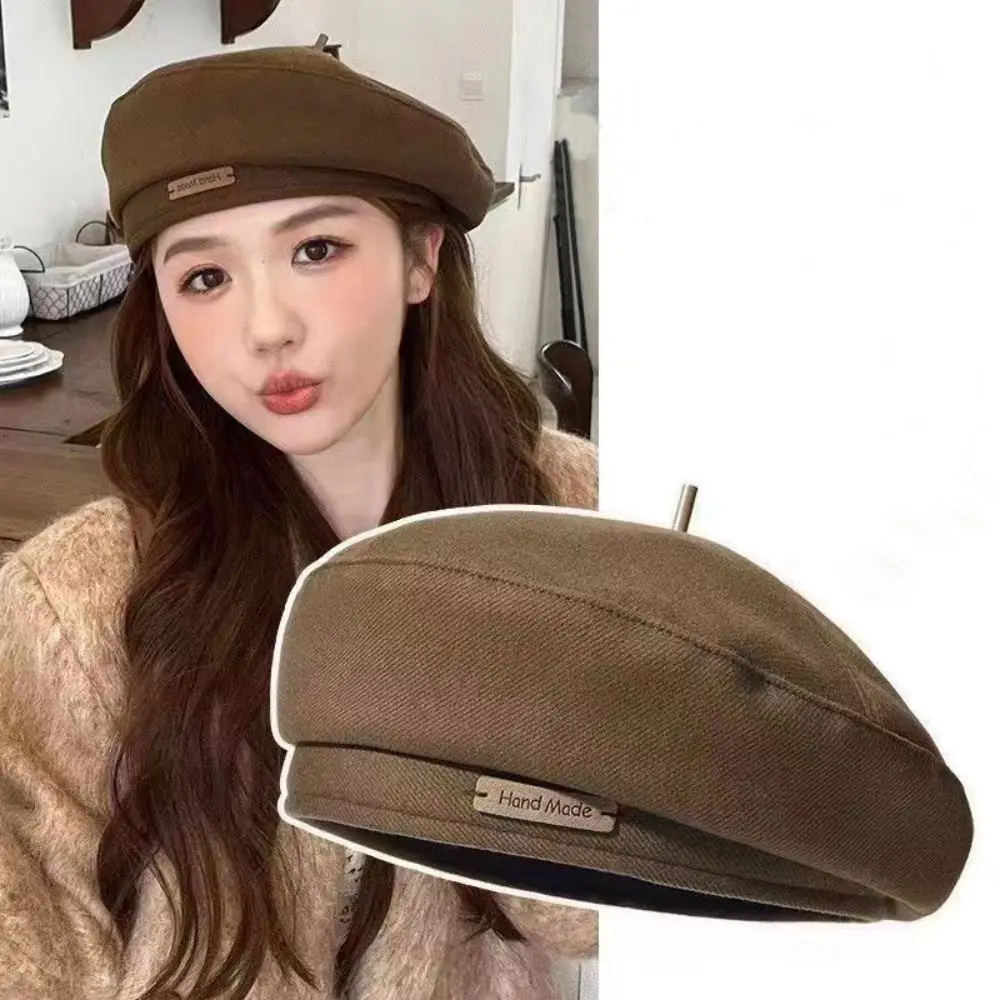 

High Quality Retro Beret Artist Style Solid Color Painter Hat Light Luxury Female Winter Cap