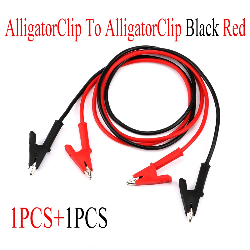 2PCS Double-ended to Alligator Clips Test Leads Crocodile Test Clips Banana Plug Cable Jumper Wire Cords Roach for Multimeter