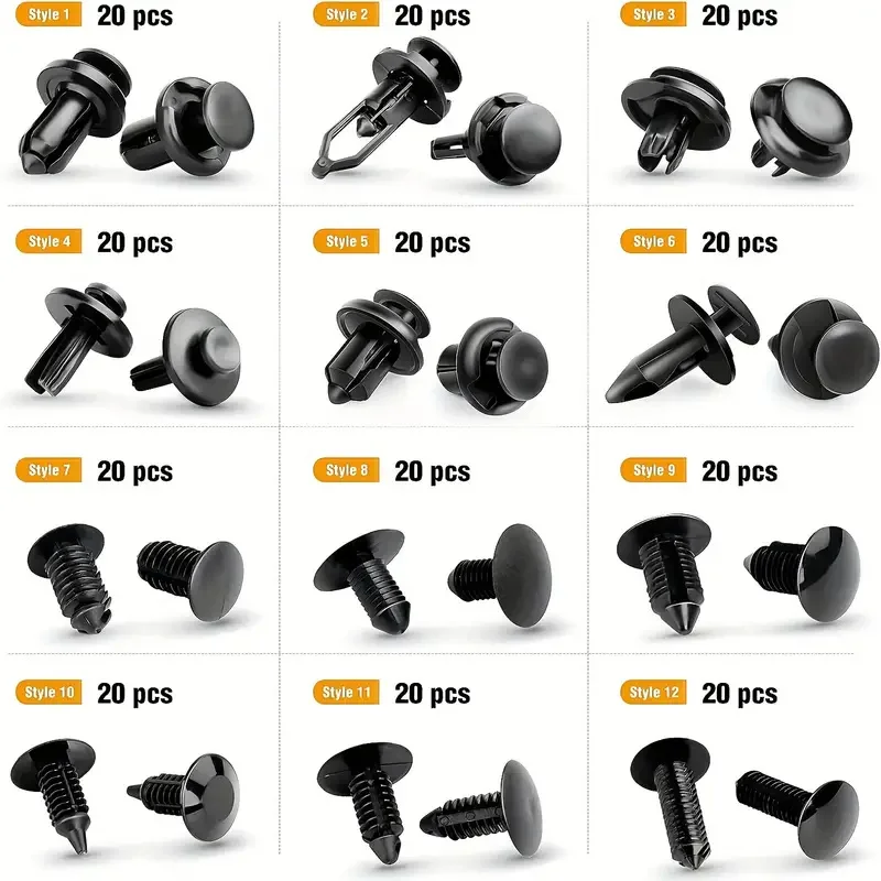 Imagem -05 - Ferramentas Manuais Clipes Retentores de Para-choque Carro Rebites de Plástico Fixadores Push Retentor Kit Mais Auto Push Pin Rebites Conjunto 240 Peças &