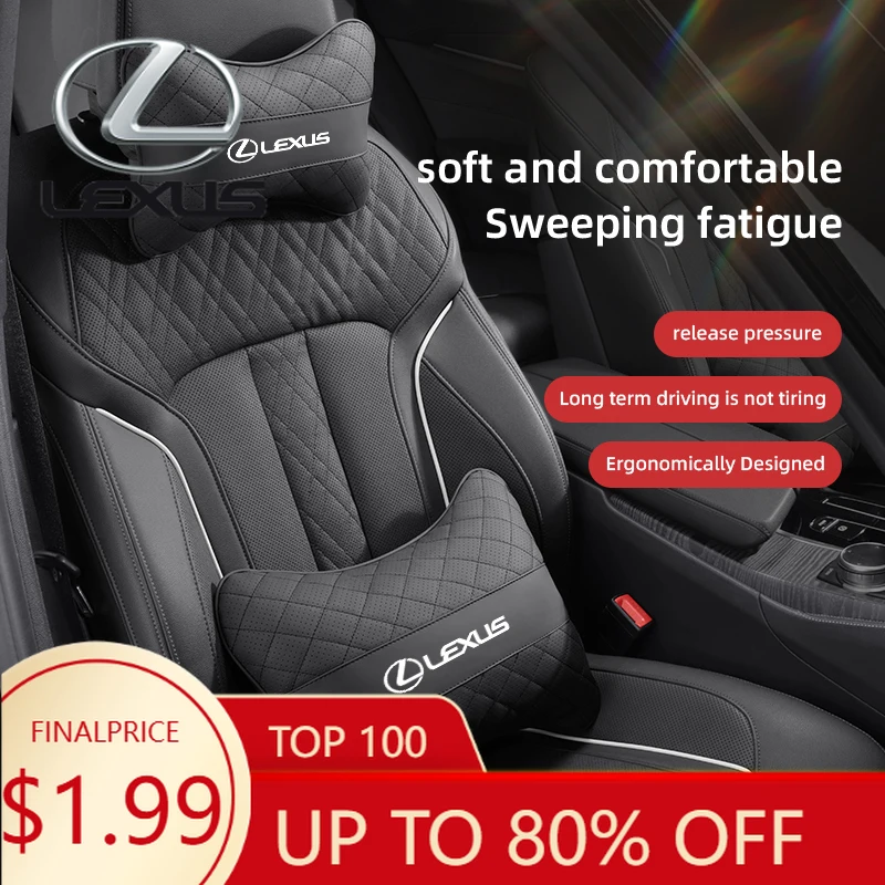 

Interior Mouldings Car Leather Seat Headrest Neck Pillow Head Waist Cushion For Lexus RX300 IS200 IS250 ES350 Ct200h UX250h NX30