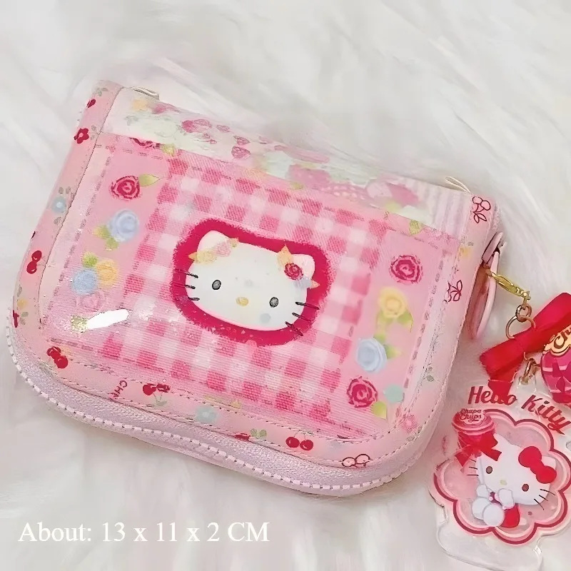 

New Hello Kitty 50th Anniversary Pink Wallet Cartoon Pattern Large Capacity Bank Card Bag Cute Portable Coin Purse Girls Gift