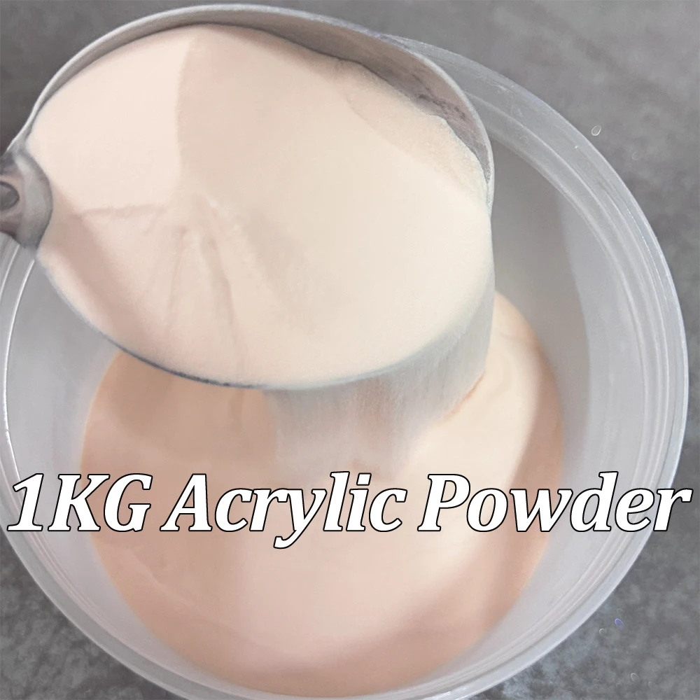 1KG Nude Nail Crystal Acrylic Powder Professional EMA Nail Pigment Polymer 1KG Bulk Acrylic Powder for 3In1 Extension/Dip/Carve#