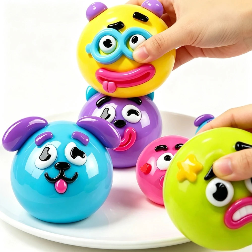 ‥NEW Smushers Squishy Curiosities Dog Face Swap Squishy Toy Soft Moldable Cute Slow Rise Squeeze Toy Relaxing Sensory