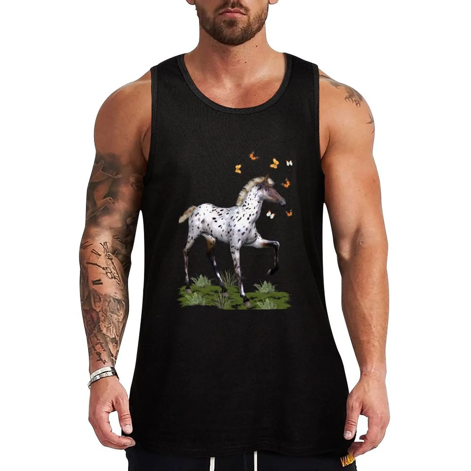 

The Foal and the Butterflies Tank Top Geometric Print Tank Top Modern Graphic Sleeveless