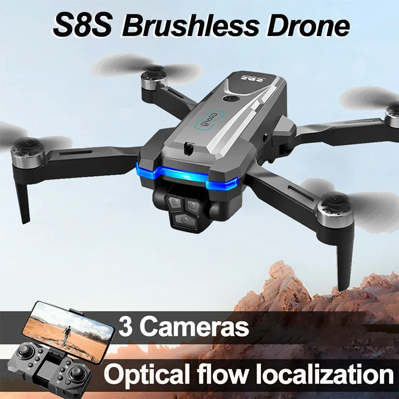 

8K HD Drone Camera 3 Camera Optical Flow Brushless Drone EIS Electronic Anti Shake Drone Distance Avoid Obstacles For Xiaomi